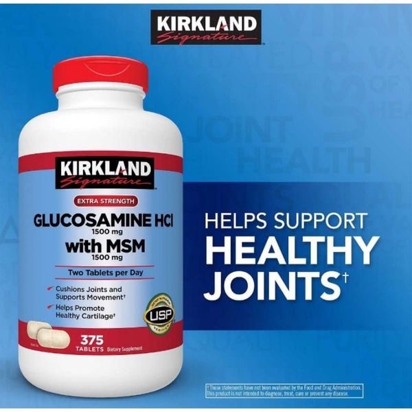 Viên Uống Hỗ Trợ Xương Khớp Kirkland Glucosamine HCl 1500mg with MSM 1500mg