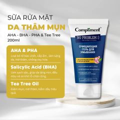 Gel Rửa Mặt COMPLIMENT AHA - PHA - PHA & Tea Tree 200ml (vàng)