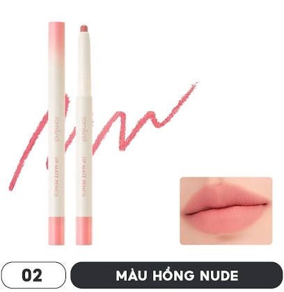 Chì Kẻ Viền Môi Nhung Lì, Lâu Trôi, Thiết Kế 2 Đầu Romand Lip Mate Pencil 0.5g