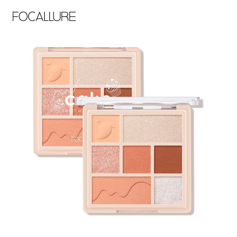 Bảng phấn mắt má và phấn má hồng bắt sáng Focallure 7 màu mềm lung linh 90g FA-192 #03