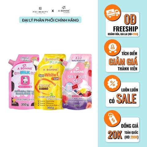 Muối Tắm Tẩy Tế Bào Chết Làm Mịn Sáng Da A Bonne Spa Yogurt Salt 350g