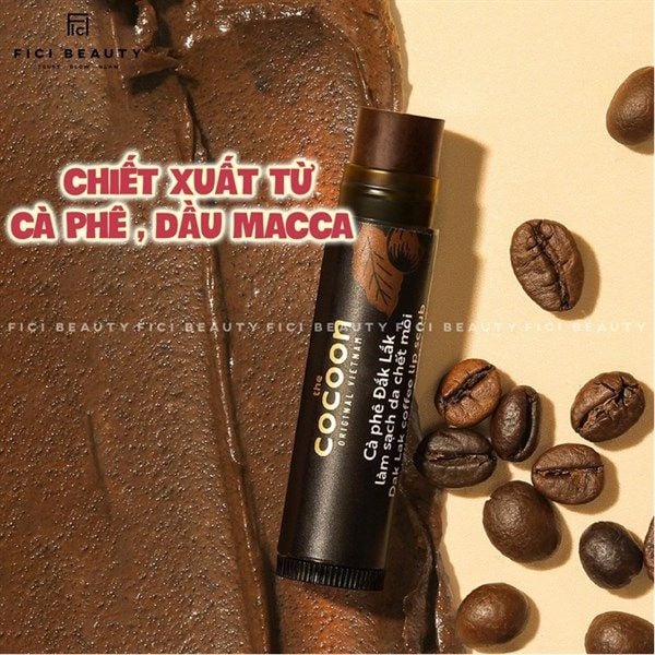 Tẩy Tế Bào Chết Môi Chiết Xuất Cà Phê Đắk Lắk Cocoon Dak Lak Coffee Lip Scrub 5g