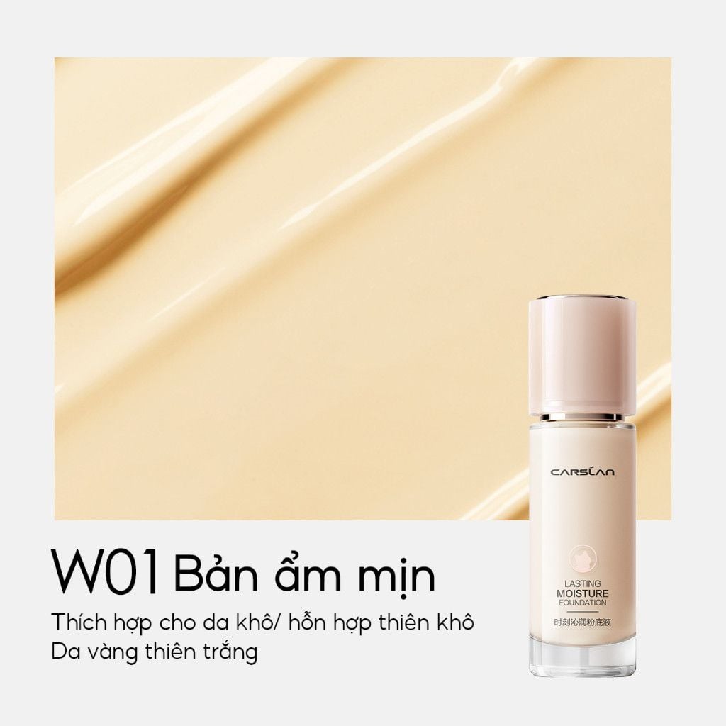 Kem Nền Carslan Dạng Lỏng Kiểm Soát Dầu Lâu Trôi Chống Thấm Nước Suốt 24h 30g