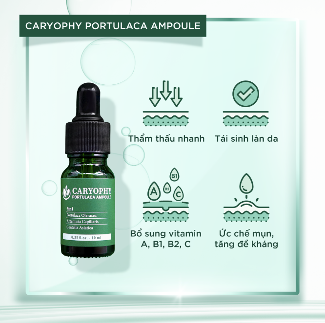 Tinh Chất Chăm Sóc Cho Da Mụn Caryophy Portulaca Ampoule