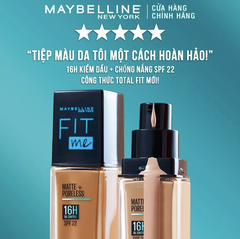 Kem Nền Kiềm Dầu, Cho Lớp Nền Mịn Lì Tự Nhiên Maybelline Fit Me Matte Poreless Foundation 30ml