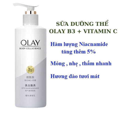 Dưỡng Thể Trắng Sáng Da Olay Body Cellscience B3 + Vitamin C Body Lotion 250ml - Phiên Bản Cao Cấp