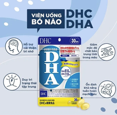 Viên Uống Bổ Não, Cải Thiện Trí Nhớ, Bổ Mắt, Làm Đẹp Da DHC DHA 60 viên-15 ngày