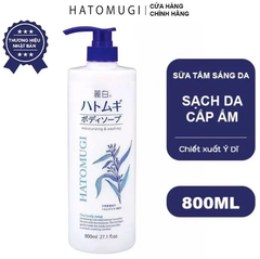 Sữa Tắm Dưỡng Ẩm, Trắng Da Chiết Xuất Ý Dĩ HATOMUGI Moisturizing & Washing The Body Soap 800ml