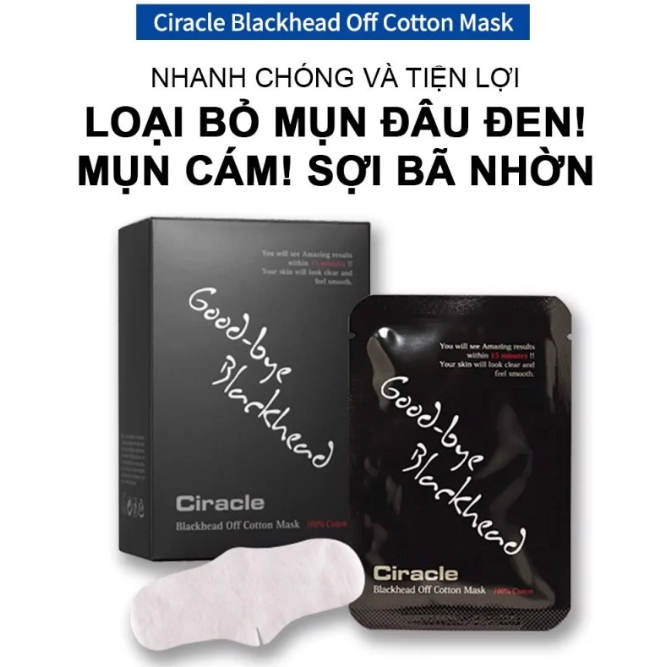 Miếng Dán Hút Mụn Đầu Đen, Sợi Bã Nhờn CIRACLE Blackhead Cotton Mask
