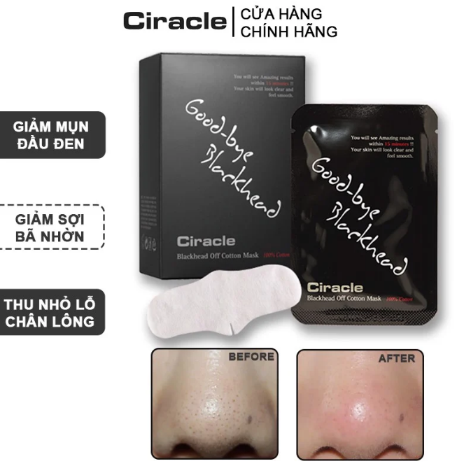 Miếng Dán Hút Mụn Đầu Đen, Sợi Bã Nhờn CIRACLE Blackhead Cotton Mask