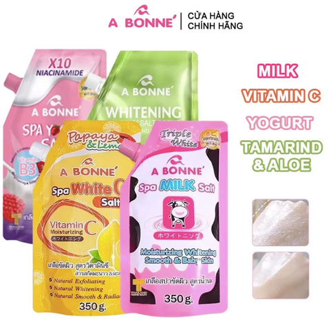 Muối Tắm Tẩy Tế Bào Chết Làm Mịn Sáng Da A Bonne Spa Yogurt Salt 350g