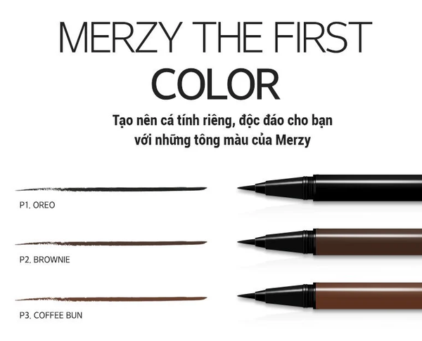 Bút Kẻ Mắt Nước MERZY Chống Trôi, Màu Sắc Đậm, Sắc Nét - P1 Oreo - Đen