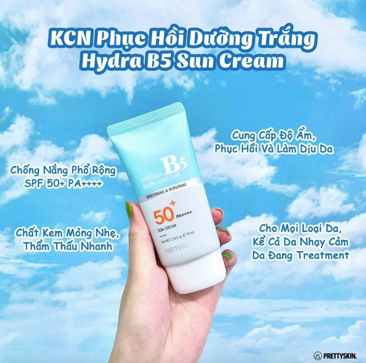 Kem chống nắng Phục hồi Prettyskin Hydra B5 Sun Cream