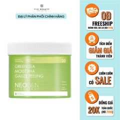 Toner Pad Tẩy Da Chết Làm Sạch Da Ngăn Ngừa Mụn Neogen Green Tea Moist PHA Gauze Peeling