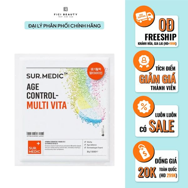 Mặt Nạ Cung Cấp Multi Vitamin, Hỗ Trợ Dưỡng Sáng Da Sur.Medic+ Age Control-Multi Vita Mask