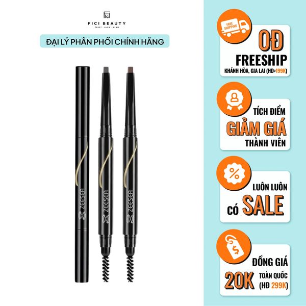 Chì Kẻ Mày 3D Đầu Ngang Zeesea Chống Thấm Nước Smart Eyebrow Pencil Waterproof