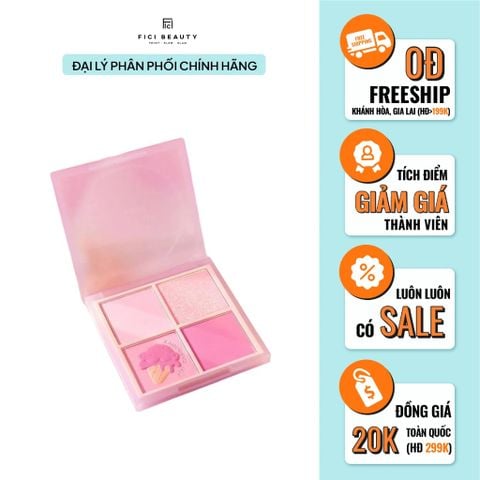 Bảng Phấn Má 4 ô Kèm Highlight Bắt Sáng Xixi Go For The Sunset Blush Palette #04 11.2g