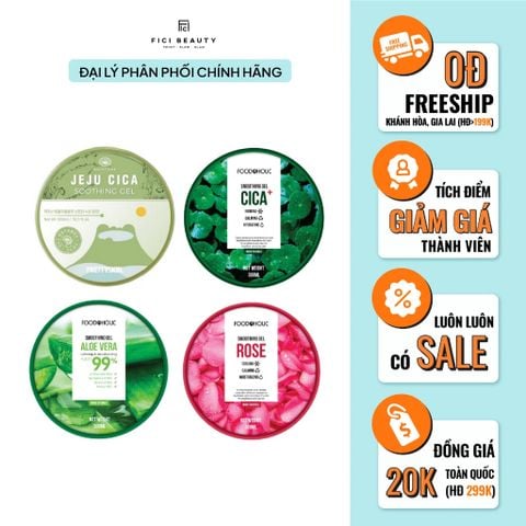 Gel Dưỡng Cấp Ẩm, Làm Dịu Da, Phục Hồi Tóc Mềm Mượt Foodaholic Soothing Gel 300ml