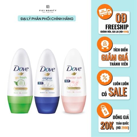 Lăn Khử Mùi Dove Dưỡng Da Sáng Mịn Dành Cho Nữ 40ml