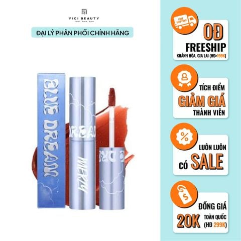 [PHIÊN BẢN MỚI NHẤT 2024][V6 BLUE DREAM] Son Kem Lì, Bền Màu, Lâu Trôi Merzy The First Velvet Tint 4.5g