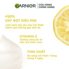 Sữa Rửa Mặt Garnier Tạo Bọt Dưỡng Sáng Làn Da Light Complete Vitamin C Whip Foam 50ml