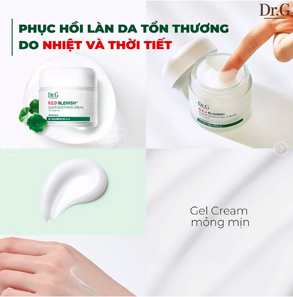 Kem Dưỡng Ẩm Làm Dịu Da, Phục Hồi & Giảm Đỏ Da Dr.G R.E.D Blemish Clear Soothing Cream 70ml