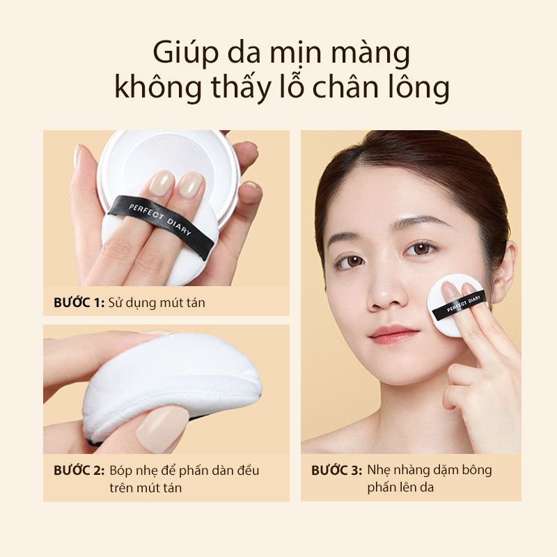 Phấn Phủ Dạng Bột Kiềm Dầu PERFECT DIARY Nắp Vàng 7g