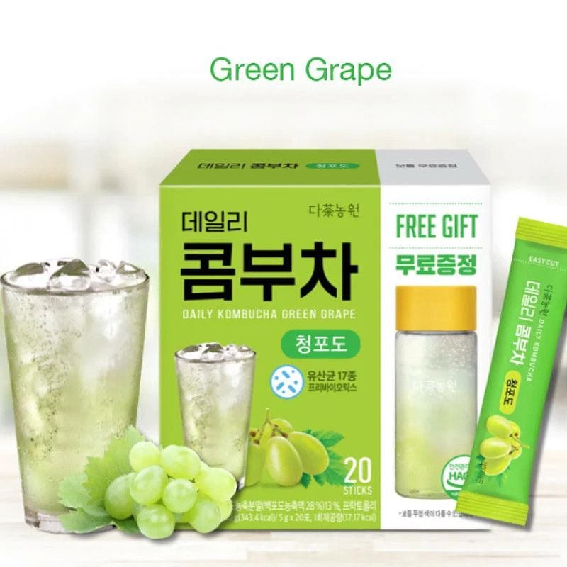 Trà KOMBUCHA Giảm Cân, Đẹp Dáng, Đẹp Da - Hộp 20 Gói (Tặng Bình)