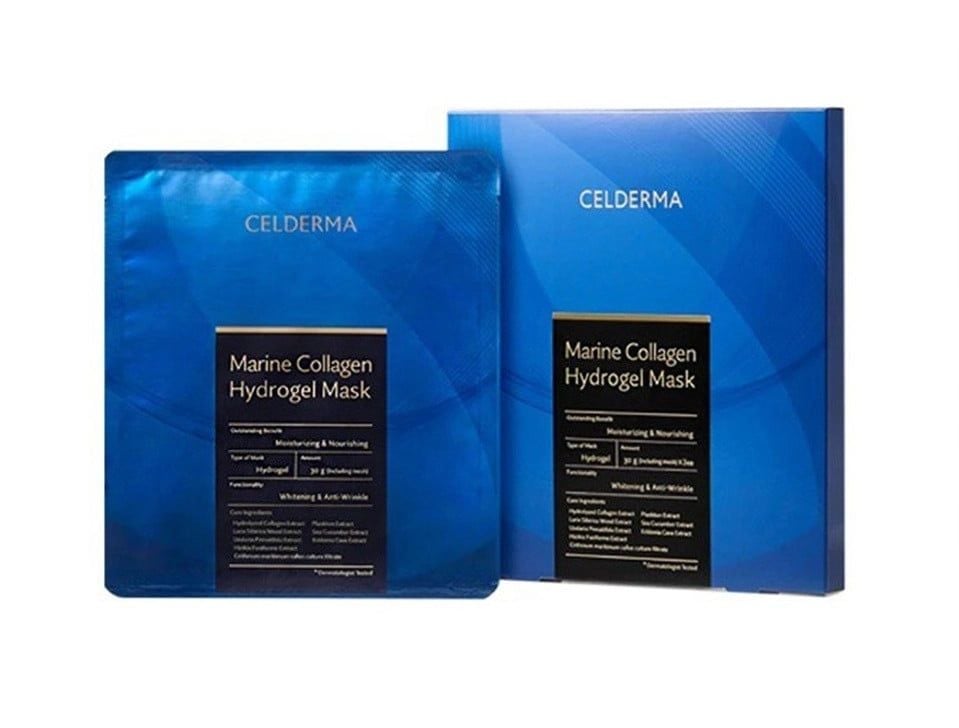 Mặt Nạ Thạch Celderma Marine Collagen Hydrogell Dưỡng Ẩm, Căng Bóng Da 30g ( Xanh )