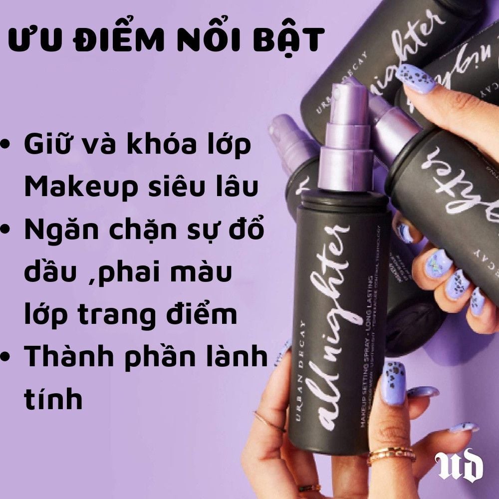 Xịt Khoá Nền Make Up Urban Decay All Nighter Long Lasting Makeup Setting Spray 15ml