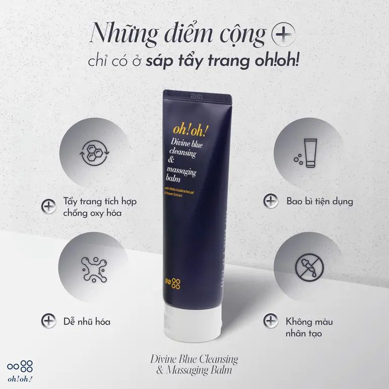 Sáp Tẩy Trang Làm Sạch Sâu, Trẻ Hóa Da Oh!Oh! Divine Blue Cleansing & Massaging Balm 150ml
