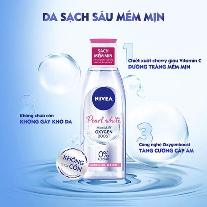 Nước tẩy trang Nivea MicellAIR Oxygen Boost 200ml
