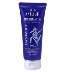 Sữa Rửa Mặt Ngừa Mụn, Sáng Da HATOMUGI Acne Care & Facial Washing 130g