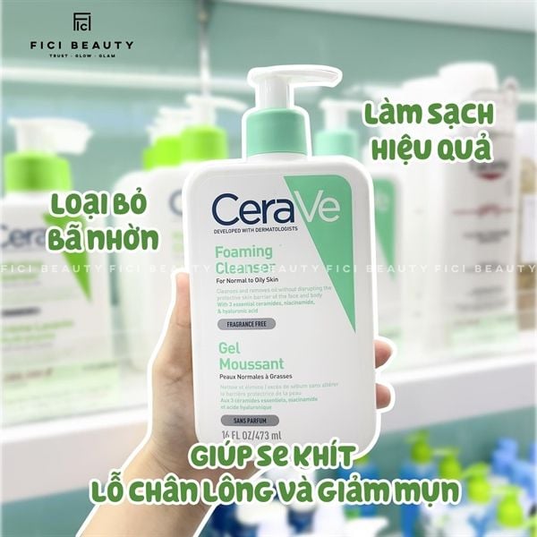 Sữa Rửa Mặt Sạch Sâu Cho Da Thường Đến Da Dầu Cerave Foaming Facial Cleanser