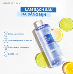 Nước Tẩy Trang Loại Bỏ Tế Bào Chết & Làm Sáng Da Nature Republic AHA Good Skin Cleansing Water - Peeling 500ml