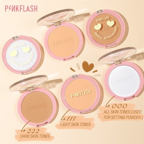 Phấn Nền Kiềm Dầu Dạng Nén PINKFLASH Lasting Matte Pressed Powder PF-F08 5.8g