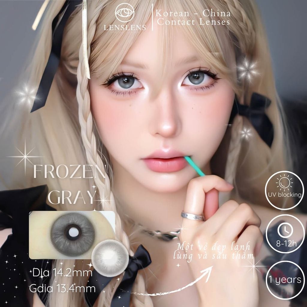 Lens Thời Trang DOUYIN ( 1 cặp) - FROZEN GRAY 0 độ