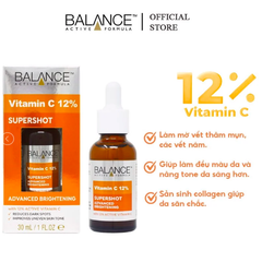 Tinh Chất Sáng Da, Mờ Thâm Mụn, Giảm Thâm Nám Balance Active Formula 12% Vitamin C Supershot 30ml