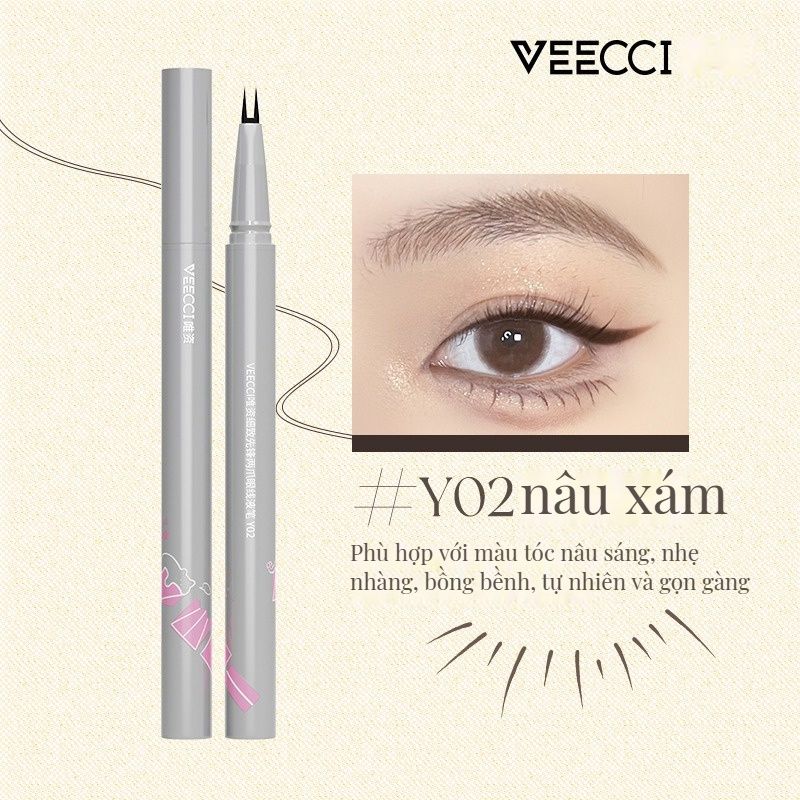 Bút phẩy mi kẻ mắt 2 đầu linh hoạt tinh tế tự nhiên VEECCI