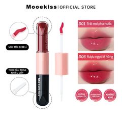 Son Mooekiss Serum Dưỡng Không Dính Cốc Hiệu ứng Tráng Gương Hai đầu đa Năng 3ml+3ml