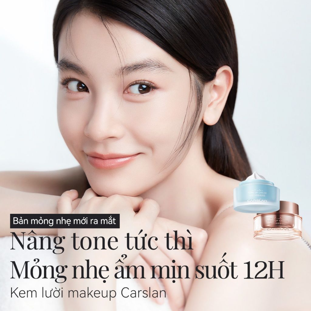 Kem Nâng Tông Da Carslan Kem Lười Makeup Dưỡng Ẩm Che Khuyết Điểm Bản Mỏng Nhẹ (Xanh)