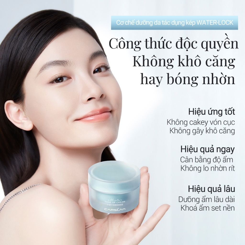 Kem Nâng Tông Da Carslan Kem Lười Makeup Dưỡng Ẩm Che Khuyết Điểm Bản Mỏng Nhẹ (Xanh)