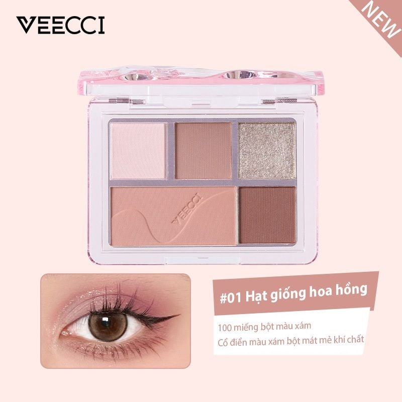 Bảng Phấn Mắt 5 Ô VEECCI Gợn Sóng Nước Veecci Dream Summer Eye Shadow