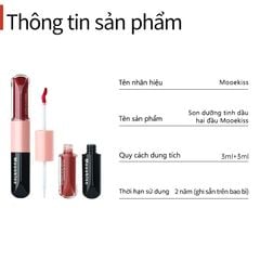 Son Mooekiss Serum Dưỡng Không Dính Cốc Hiệu ứng Tráng Gương Hai đầu đa Năng 3ml+3ml