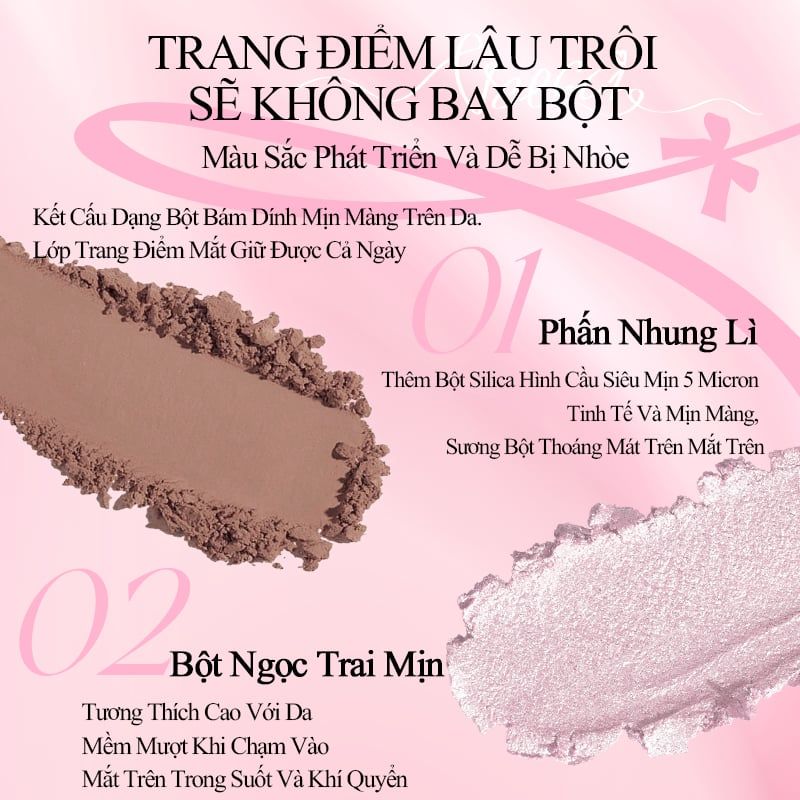 Bảng Phấn Mắt 12 Ô Bảng Phấn Mắt Hồng Nhũ Veecci
