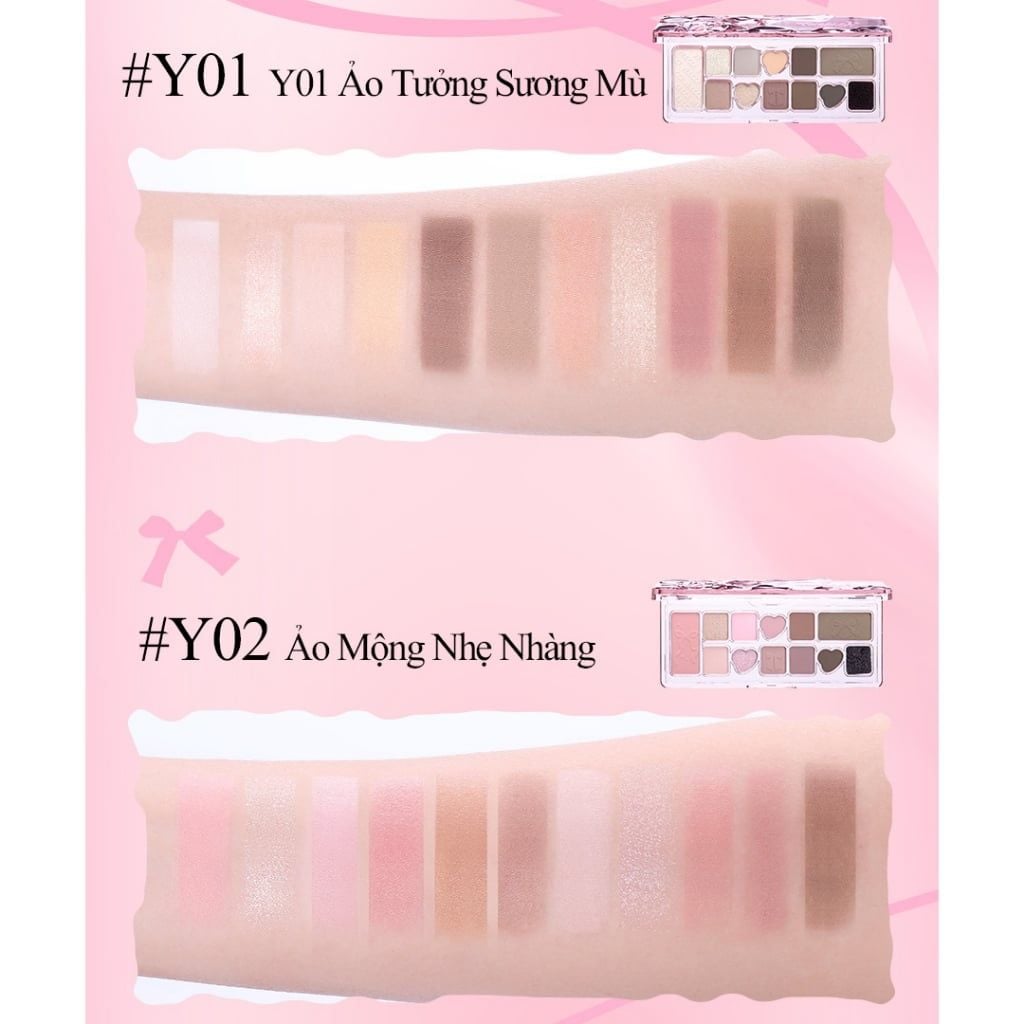 Bảng Phấn Mắt 12 Ô Bảng Phấn Mắt Hồng Nhũ Veecci