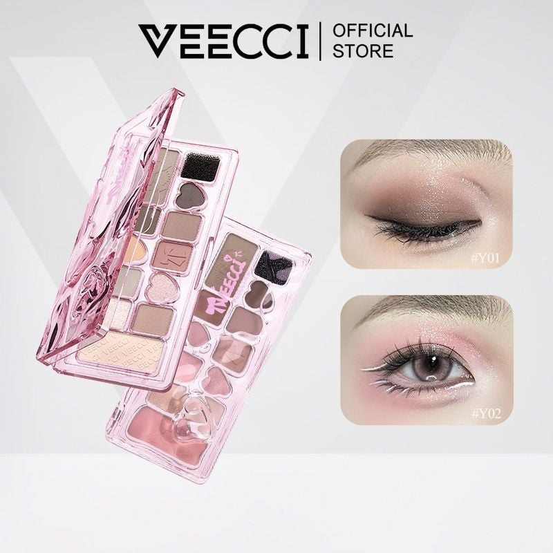 Bảng Phấn Mắt 12 Ô Bảng Phấn Mắt Hồng Nhũ Veecci