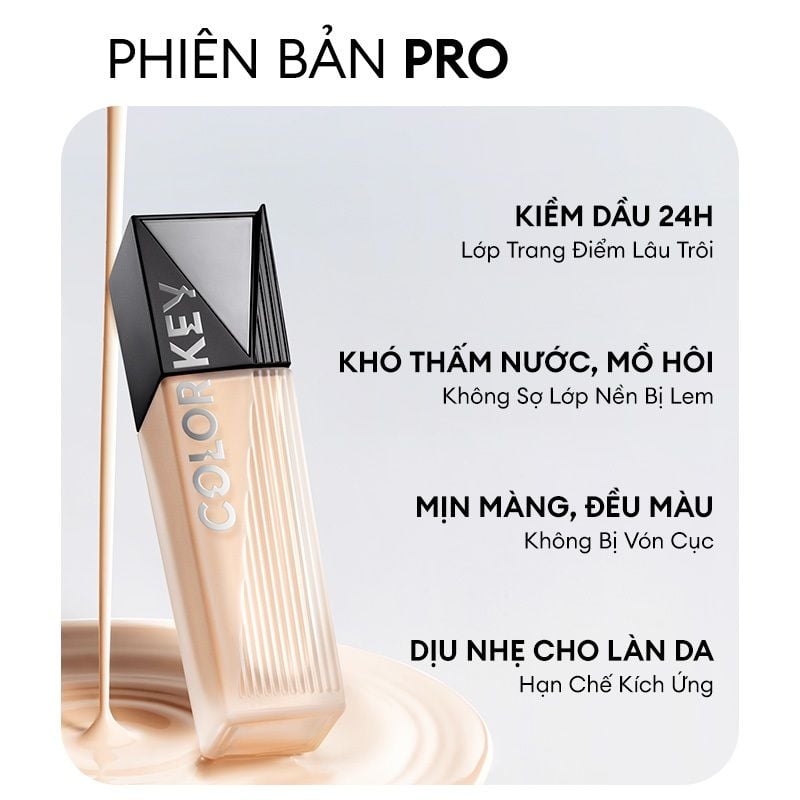 Kem Nền Dạng Lỏng Lâu Trôi, Mỏng Nhẹ Colorkey Matte Flawless Liquid Foundation 30g