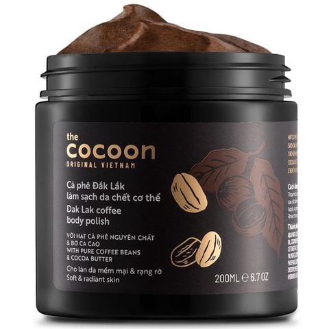 Tẩy Da Chết Body Làm Đều Màu Da & Dưỡng Mịn Da Chiết Xuất Cà Phê Dak Lak Cocoon Dak Lak Coffee Body Polish 200ml