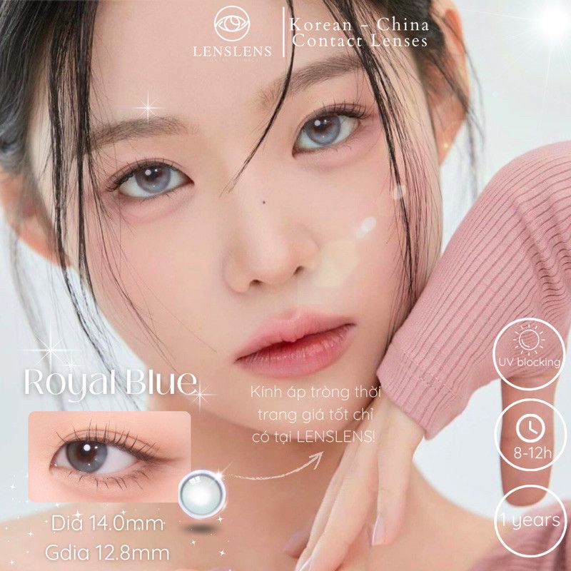 Lens Thời Trang DOUYIN (Cặp) - ROYAL BLUE 0-3 độ